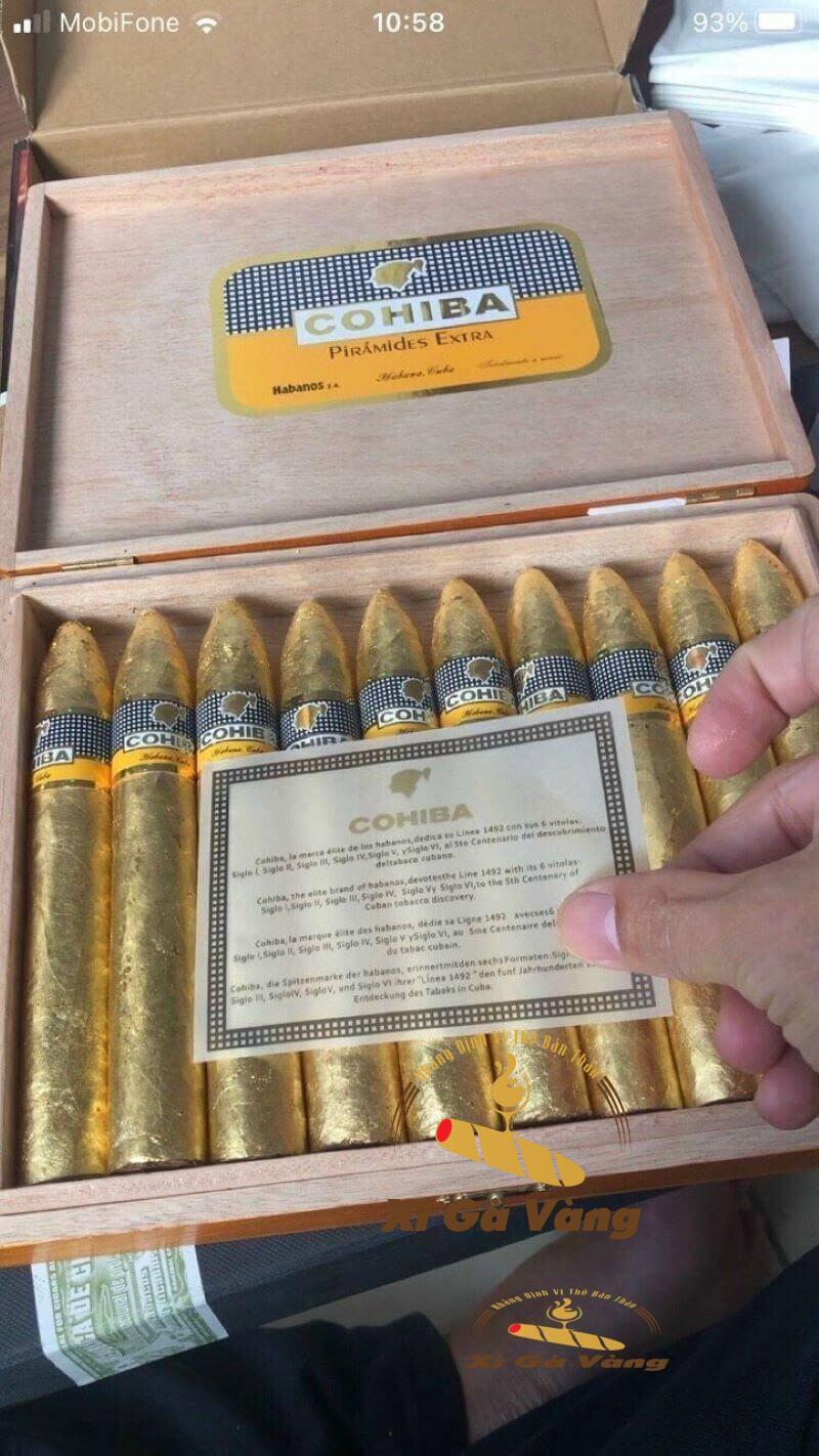 cohiba-piramides-dat-vang xì gà dát vàng cao cấp Cohiba Piramides