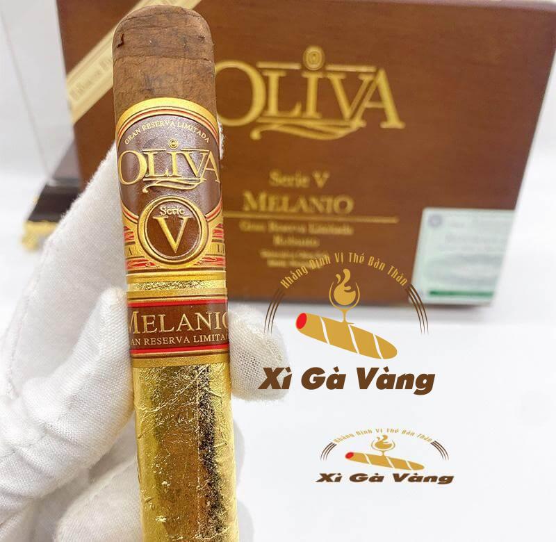 mo-ta-Oliva-Serie-V-Melanio-dat-vang điếu Oliva Serie V Melanio cigars