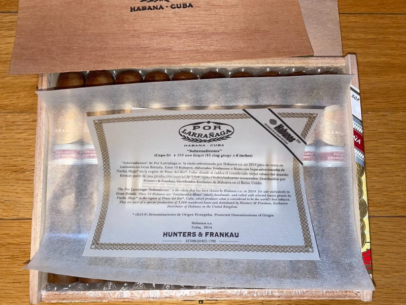 Gia-ca-cua-Xi-ga-Por-Larranaga-Sobresalientes Mức giá của Por Larranaga Sobresalientes