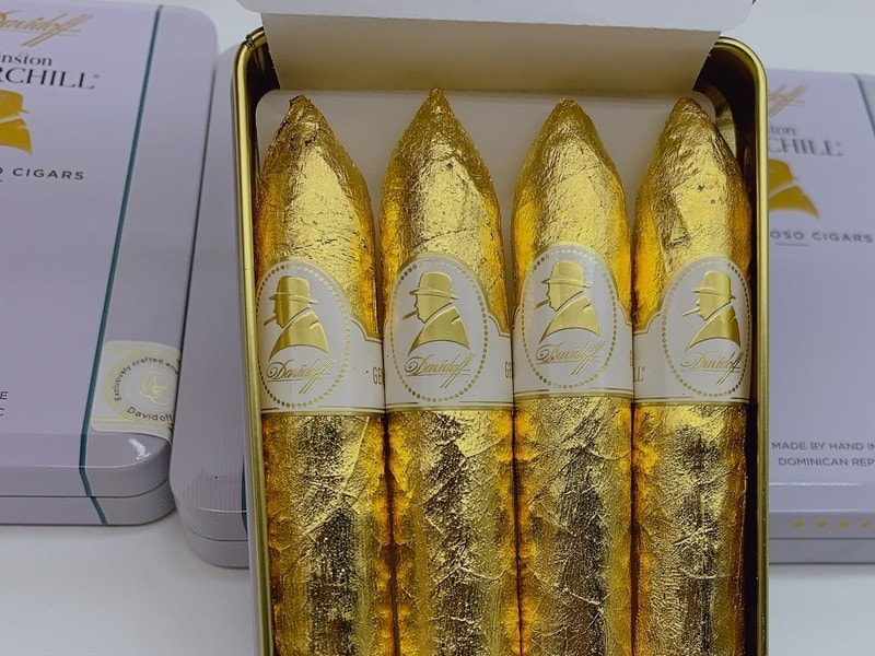 danh-gia-davidoff-winston-churchill-belicoso-dat-vang Thiết kế ngoại hình nhỏ gọn của Davidoff Winston Churchill Belicoso dát vàng