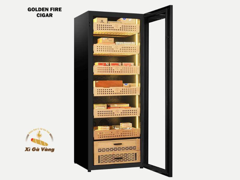 Golden-GF-163-Black-ho-tro-toi-uu-cho-nguoi-dung Tủ bảo quản xì gà Golden GF 163 Black bảo quản xì gà trong điều kiện tốt