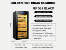 Tủ bảo quản xì gà Golden GF 089 Black với thông số kỹ thuật hoàn hảo