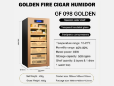 Tủ bảo quản xì gà Golden GF 098 Golden với thông số chi tiết