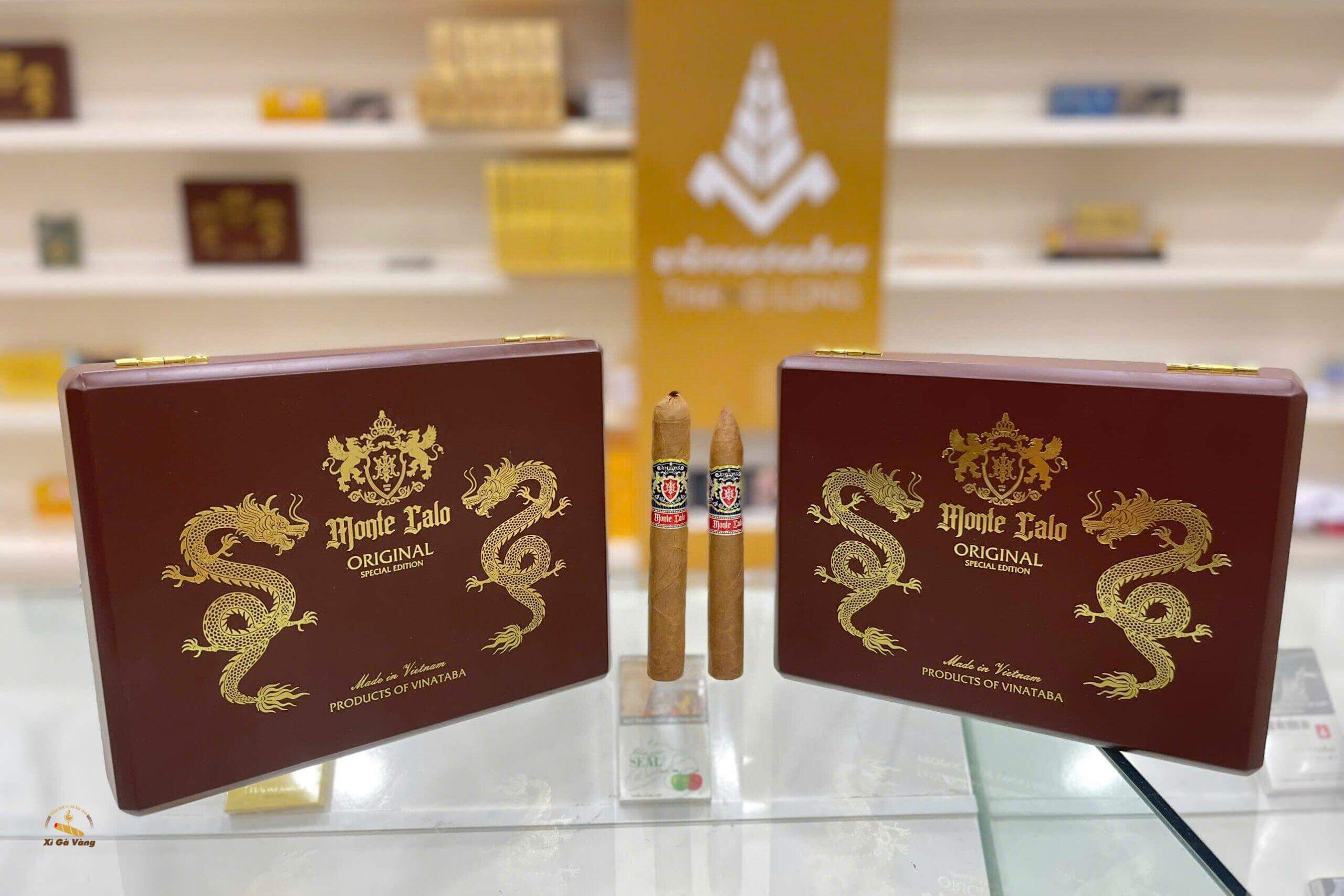 xi-ga-monte-54-3 Xì gà Monte Calo 54 chính hãng, hình ảnh cận cảnh điếu cigar form lớn và chắc tay.